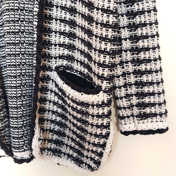 Maje J Striped Cotton-Blend Cardigan - Picture 9 of 15